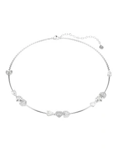 Idyllia Heart With Arrow Rhodium Plated Necklace in White