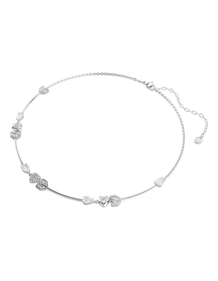 Idyllia Heart With Arrow Rhodium Plated Necklace in White image 2