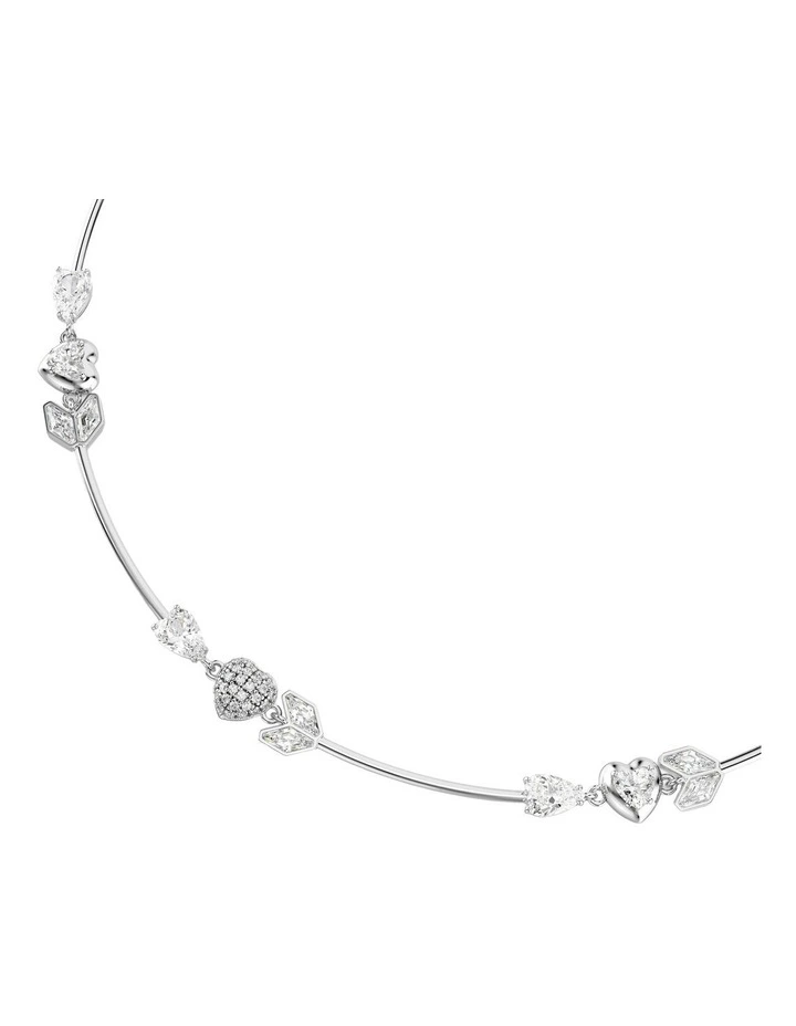 Idyllia Heart With Arrow Rhodium Plated Necklace in White image 4