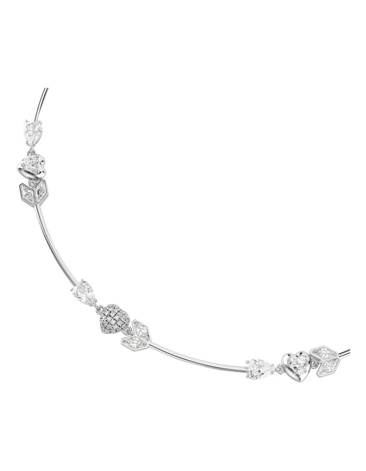 Idyllia Heart With Arrow Rhodium Plated Necklace in White image 4