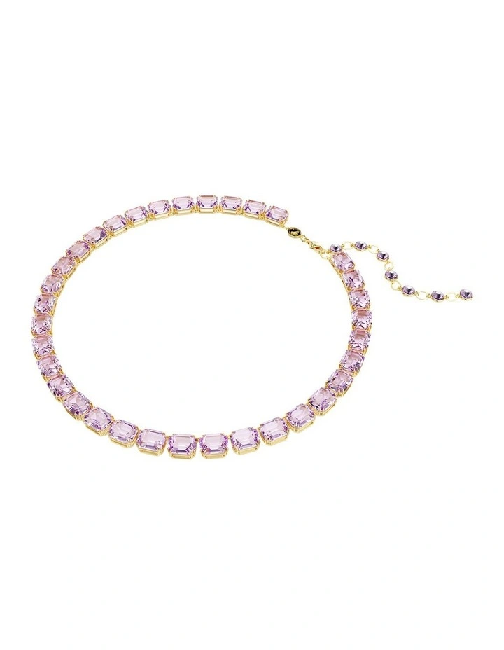 Millenia Octagon Cut Gold-Tone Plated Necklace in Purple image 2