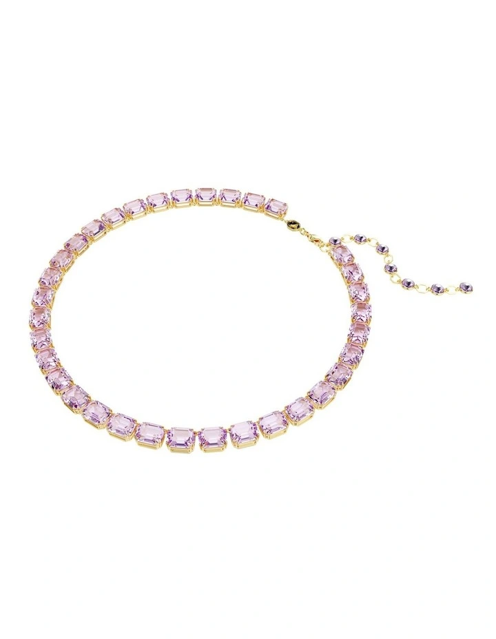 Millenia Octagon Cut Gold-Tone Plated Necklace in Purple image 2