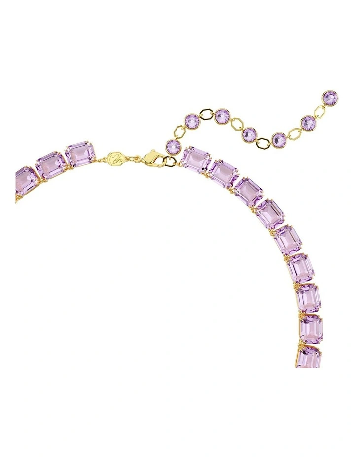 Millenia Octagon Cut Gold-Tone Plated Necklace in Purple image 3
