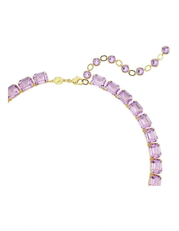 Millenia Octagon Cut Gold-Tone Plated Necklace in Purple image 3
