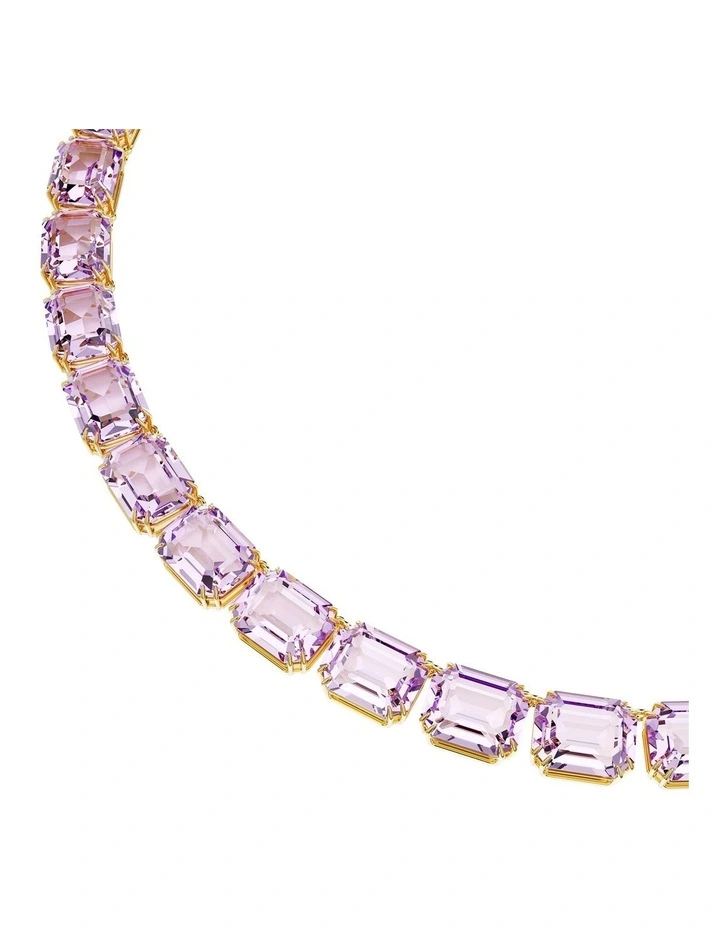 Millenia Octagon Cut Gold-Tone Plated Necklace in Purple image 4