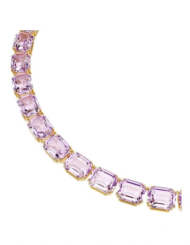 Millenia Octagon Cut Gold-Tone Plated Necklace in Purple image 4