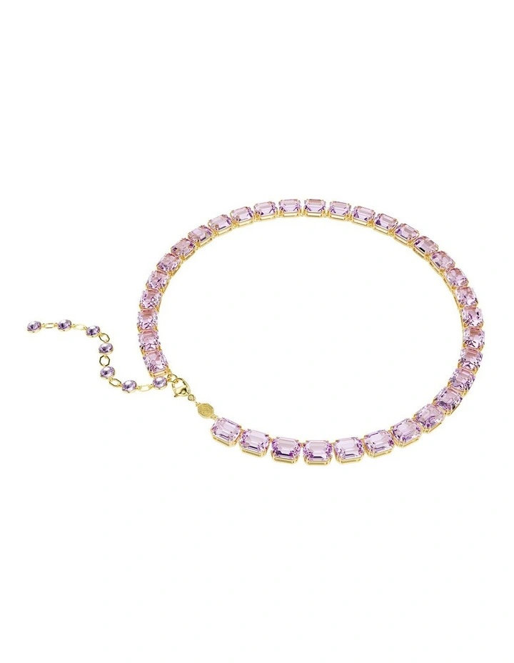 Millenia Octagon Cut Gold-Tone Plated Necklace in Purple image 5