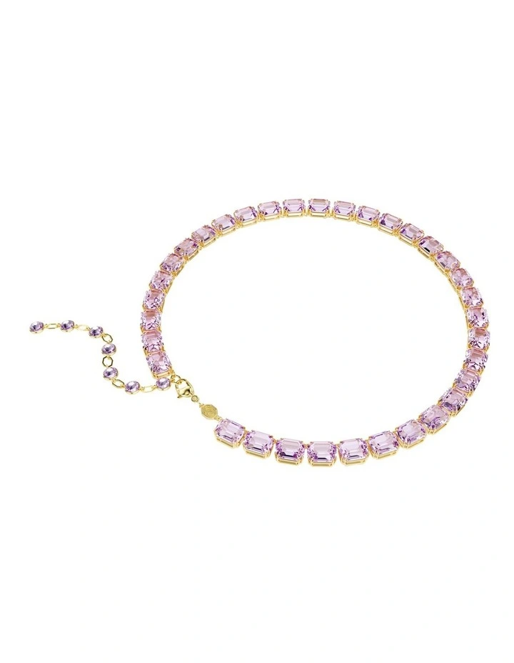 Millenia Octagon Cut Gold-Tone Plated Necklace in Purple image 5