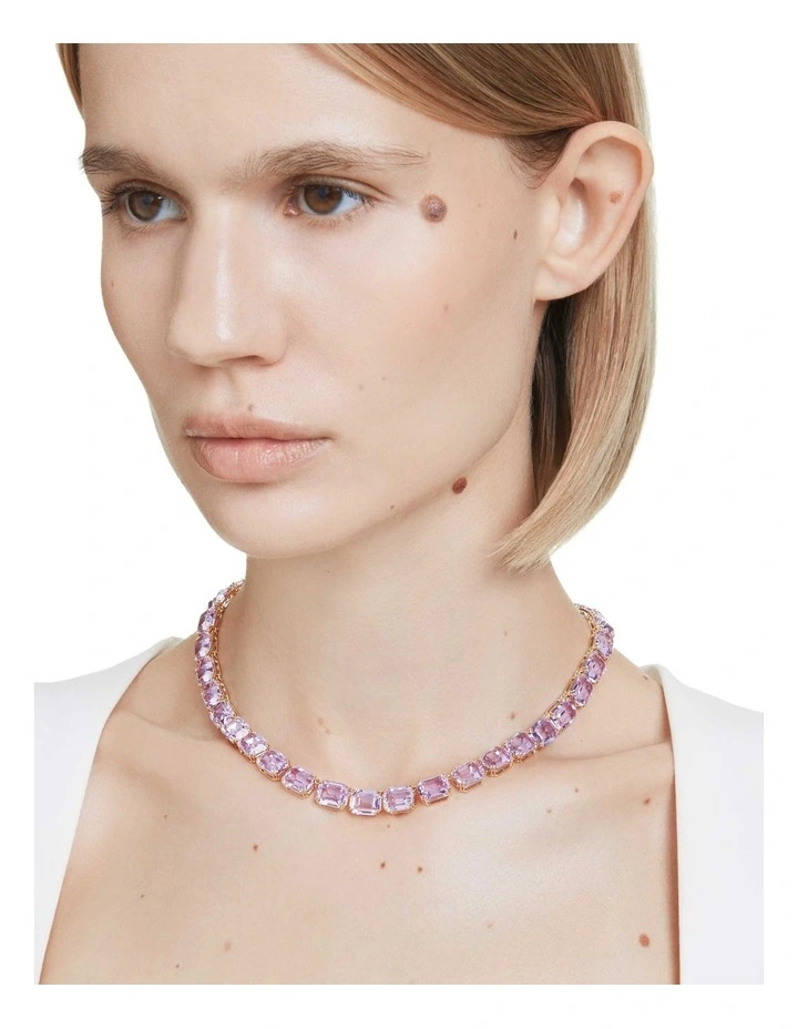 Millenia Octagon Cut Gold-Tone Plated Necklace in Purple image 6