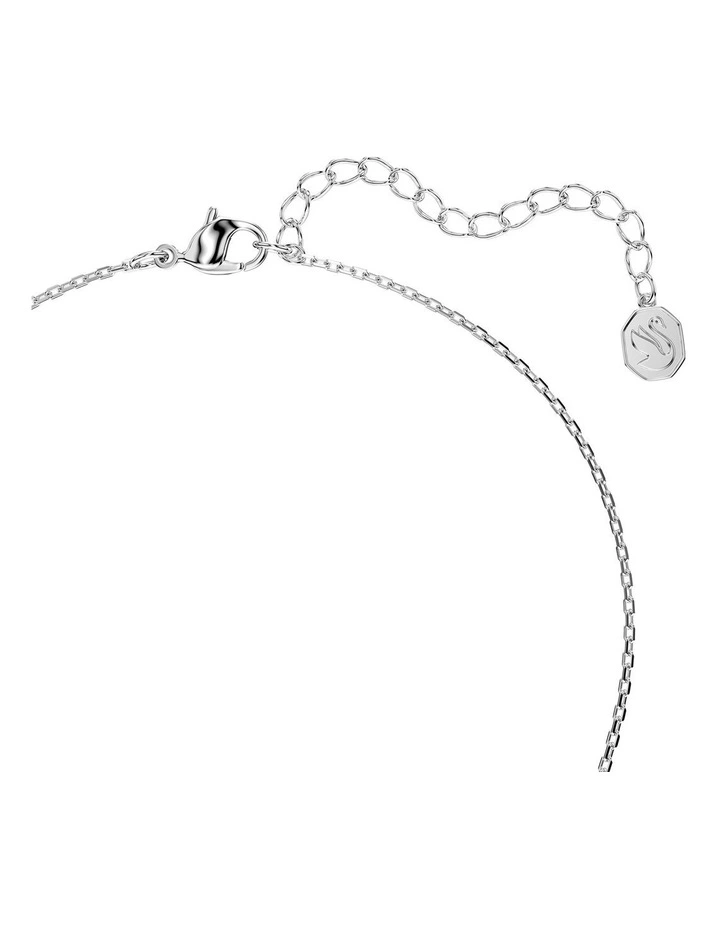 Bella Round Cut Rhodium Plated V Pendant in Pink image 4