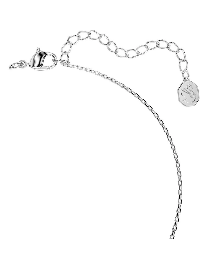 Bella Round Cut Rhodium Plated V Pendant in Pink image 4