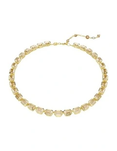 Millenia Octagon Cut Gold-Tone Plated Necklace in Yellow