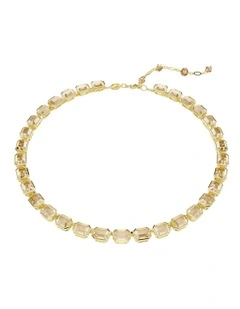 Millenia Octagon Cut Gold-Tone Plated Necklace in Yellow