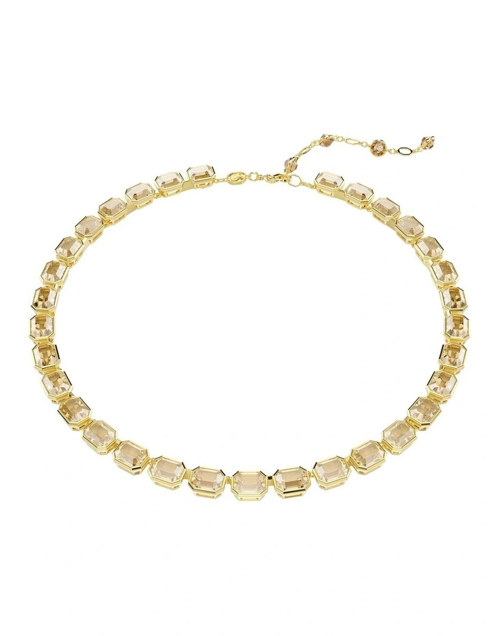 Millenia Octagon Cut Gold-Tone Plated Necklace in Yellow image 1