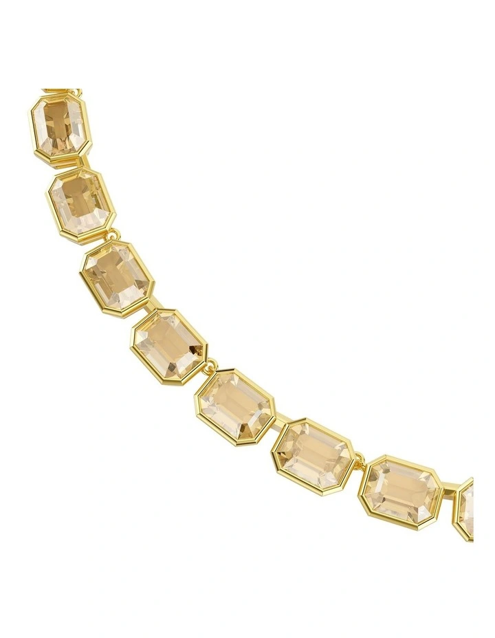 Millenia Octagon Cut Gold-Tone Plated Necklace in Yellow image 3