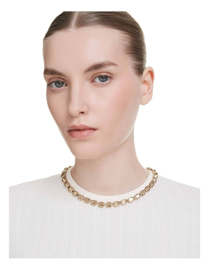 Millenia Octagon Cut Gold-Tone Plated Necklace in Yellow image 6