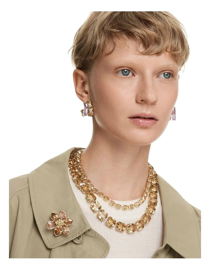 Millenia Octagon Cut Gold-Tone Plated Necklace in Yellow image 7