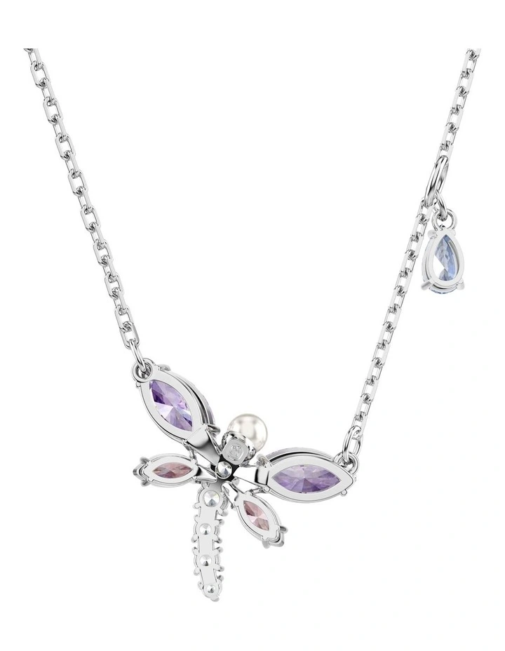 Mixed Cuts Dragonfly Rhodium Plated Pendant in Multi image 5