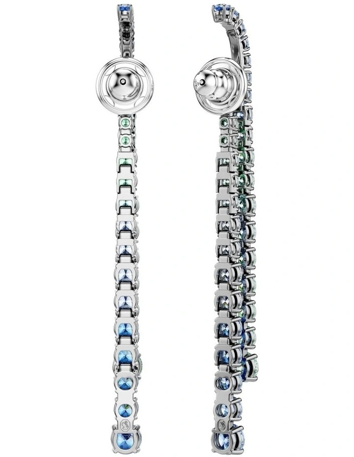 Gradient Of Round Cuts Ruthenium Plated Matrix Drop Earrings in Multicolored image 4