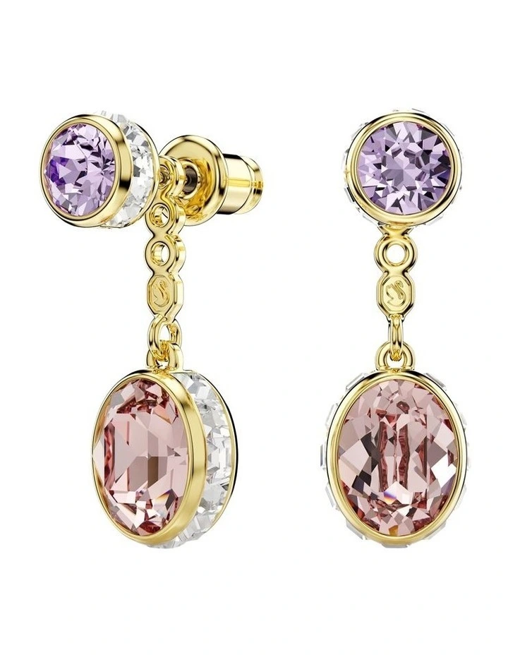 Mixed Cuts Gold-Tone Plated Chroma Drop Earrings in Multicolored image 1