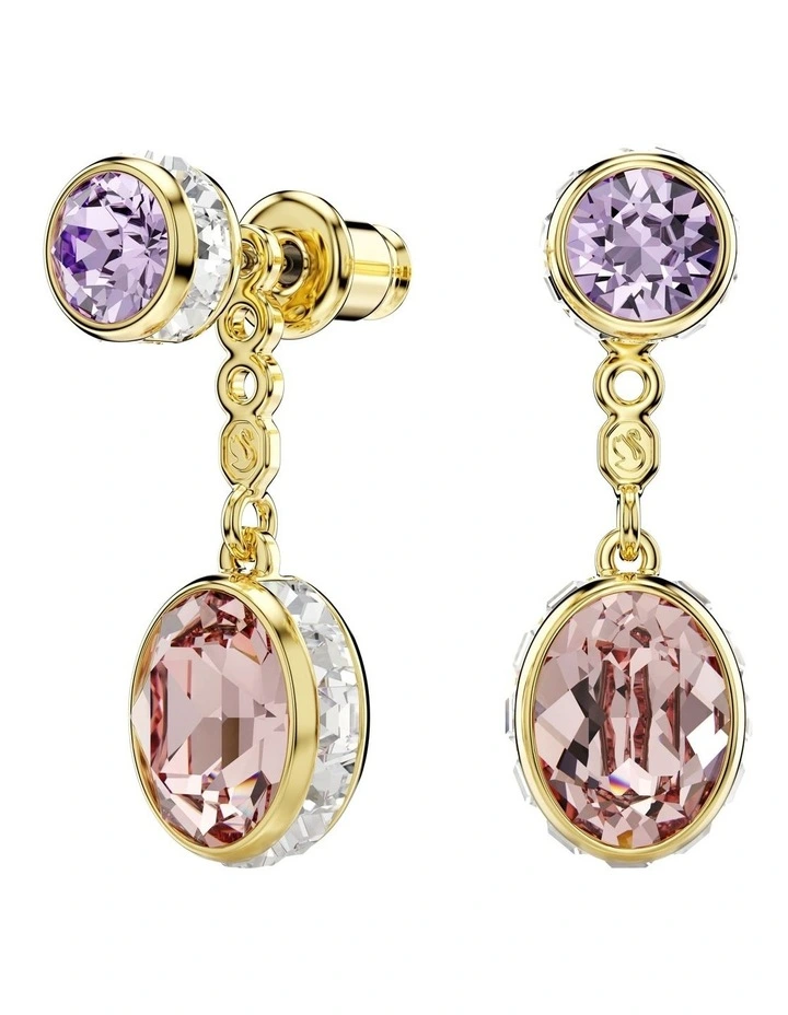 Mixed Cuts Gold-Tone Plated Chroma Drop Earrings in Multicolored image 1