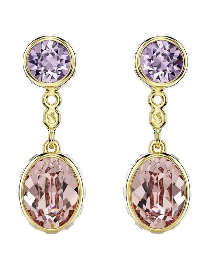 Mixed Cuts Gold-Tone Plated Chroma Drop Earrings in Multicolored image 2