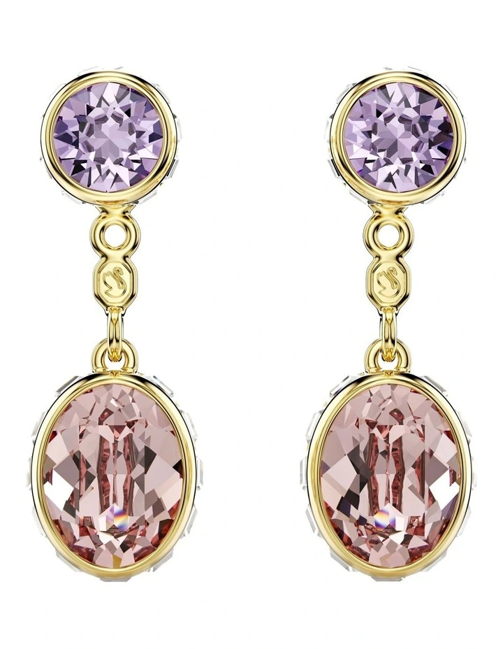 Mixed Cuts Gold-Tone Plated Chroma Drop Earrings in Multicolored image 2
