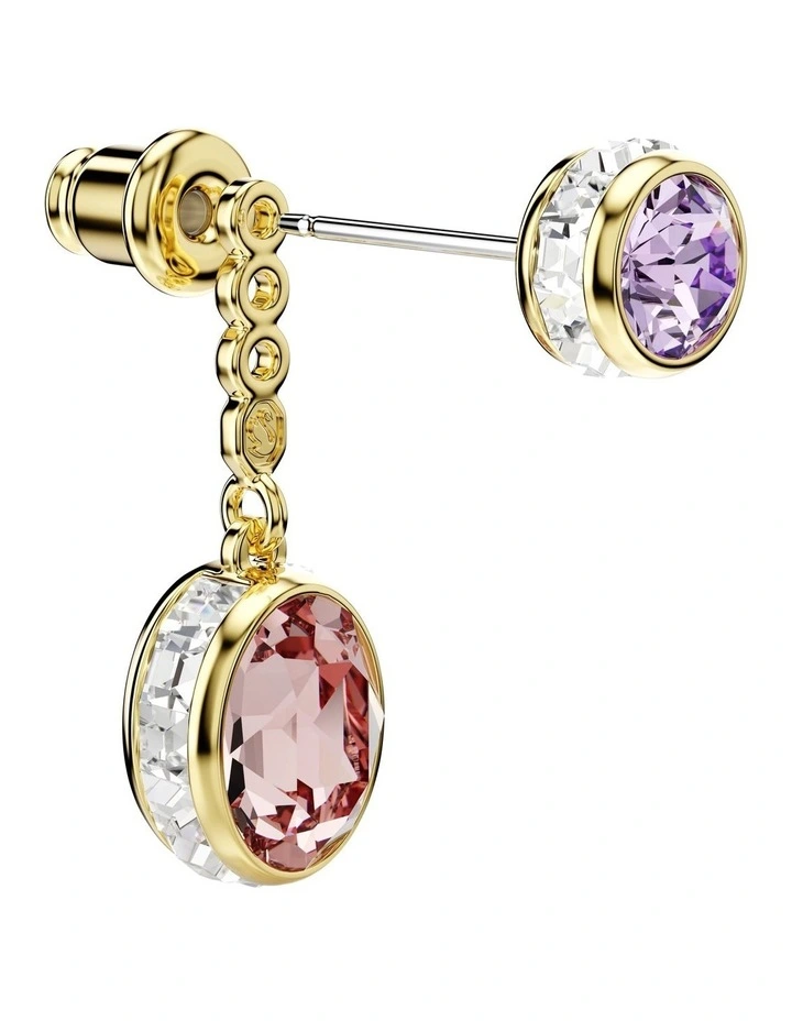 Mixed Cuts Gold-Tone Plated Chroma Drop Earrings in Multicolored image 3