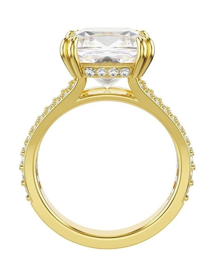 Stilla Cocktail Ring Square Cut Pav Gold-Tone Plated in White image 4