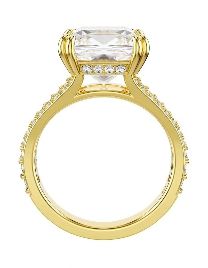 Stilla Cocktail Ring Square Cut Pav Gold-Tone Plated in White image 4