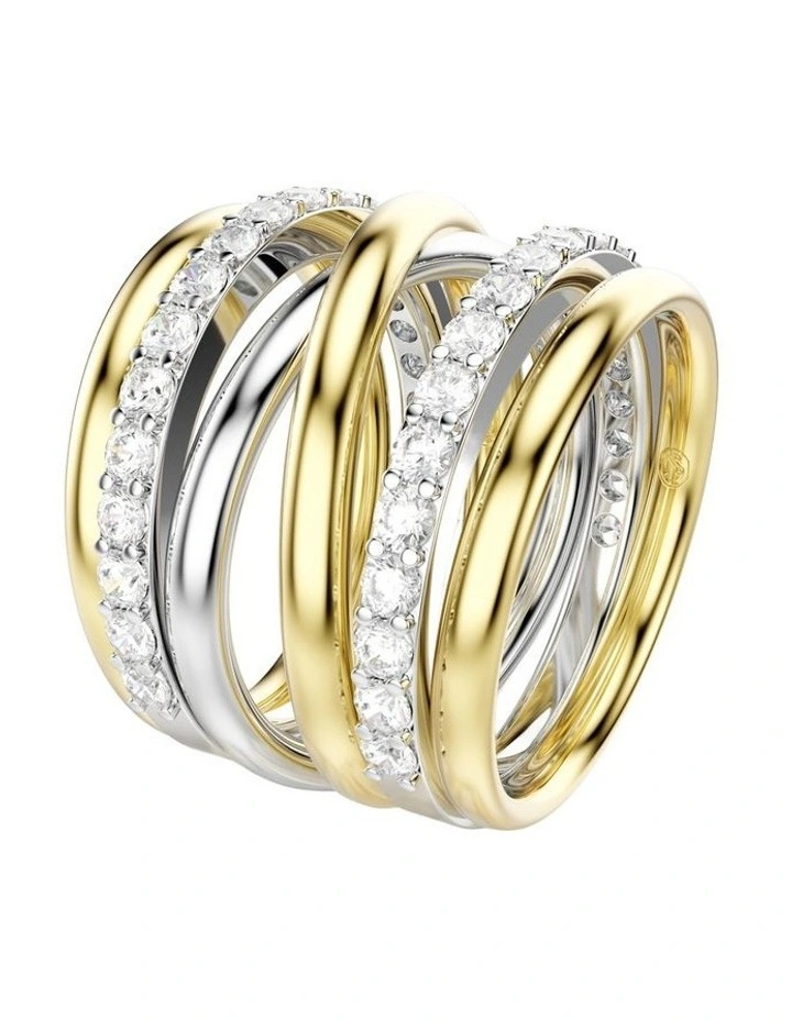 Metal Finish Hyperbola Cocktail Ring in White image 3