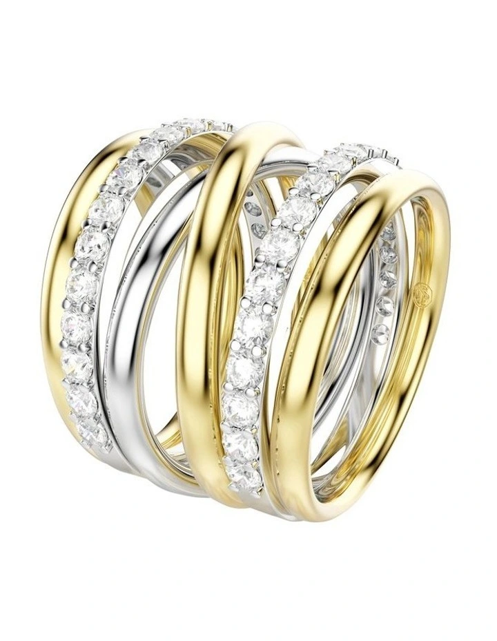 Metal Finish Hyperbola Cocktail Ring in White image 3