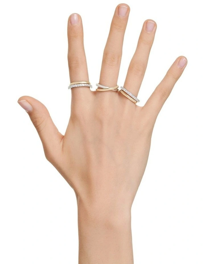 Metal Finish Hyperbola Cocktail Ring in White image 6