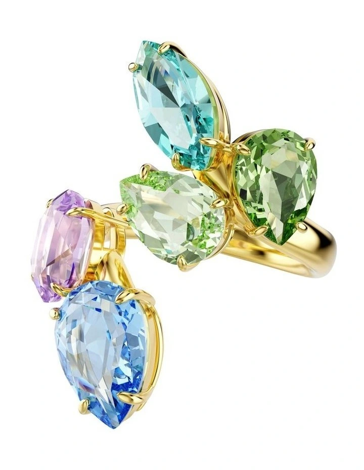 Gold-Tone Plated Gema Motif Ring in Multicolor image 1