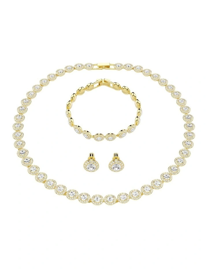 Round Cut Gold-Tone Plated Una Angelic 3 Set in White image 1