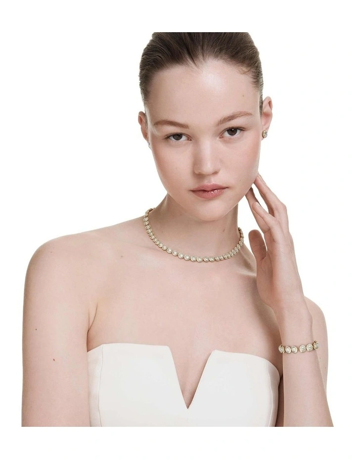 Round Cut Gold-Tone Plated Una Angelic 3 Set in White image 7