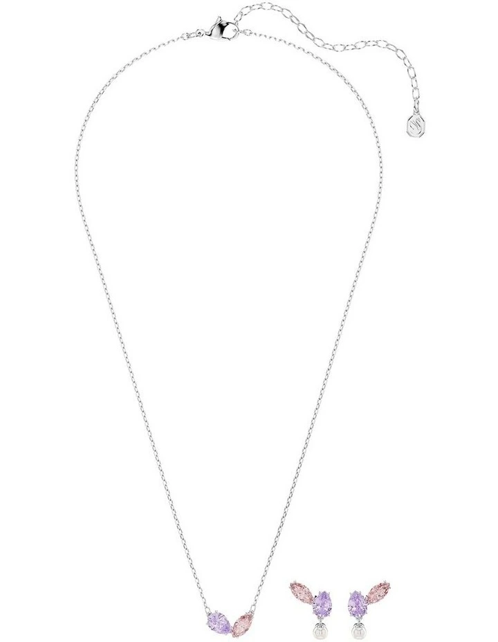 Mixed Cuts Rhodium Plated Set in Multi image 2