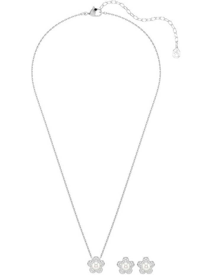 Crystal Pearl Round Cut Ariana Grande X Jewelry Set in White image 2