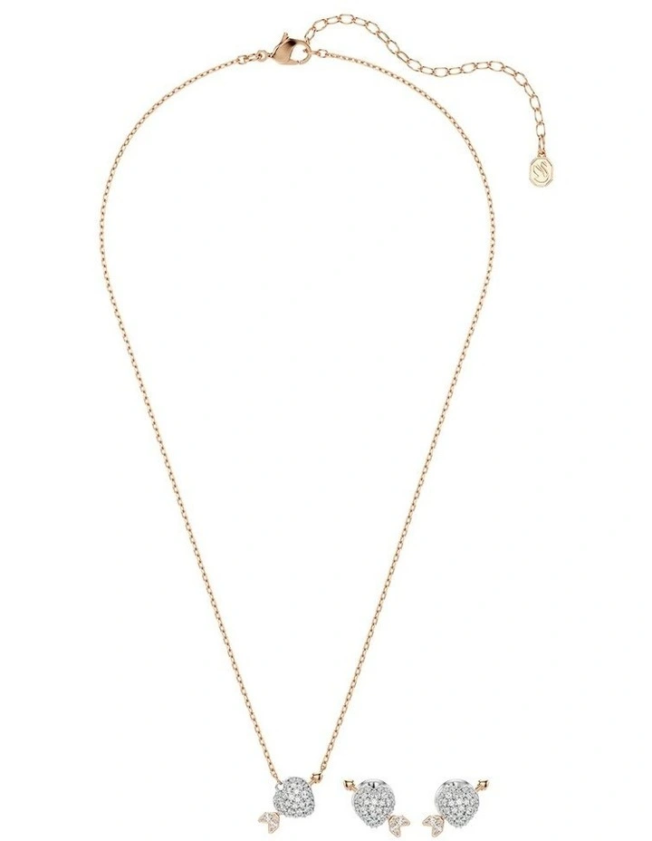 Heart With Arrow Rose Gold-Tone Plated Idyllia Set Mixed Cuts in White image 2