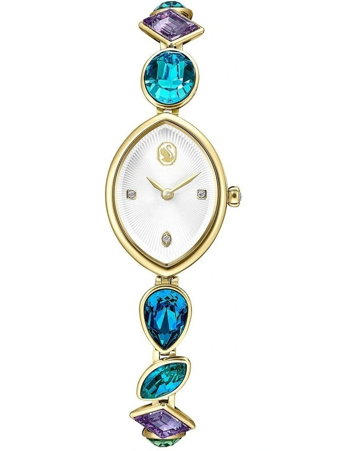 Gold-Tone Finish Gema Watch Crystal Bracelet in Gold image 1