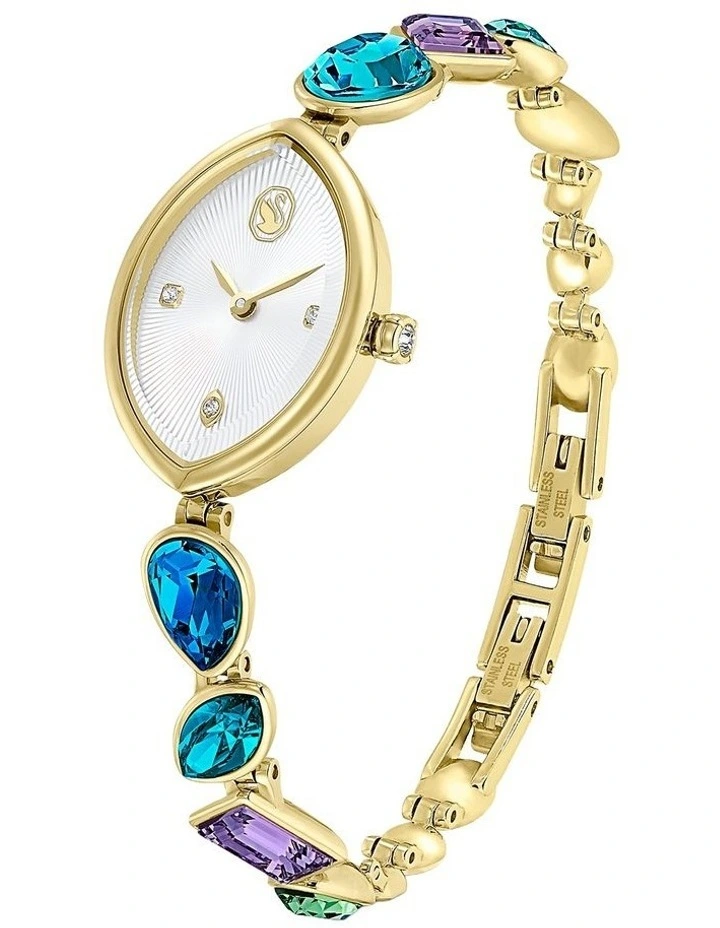 Gold-Tone Finish Gema Watch Crystal Bracelet in Gold image 2