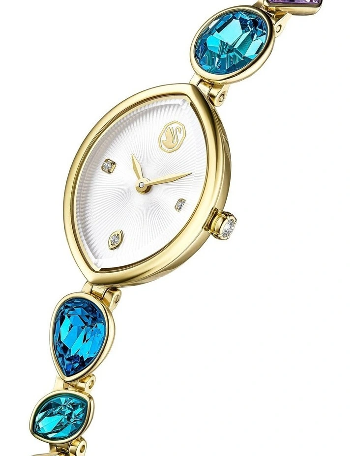 Gold-Tone Finish Gema Watch Crystal Bracelet in Gold image 4
