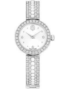 Swiss Made Crystal Bracelet Stainless Steel Matrix Pearl Bangle Watch in White