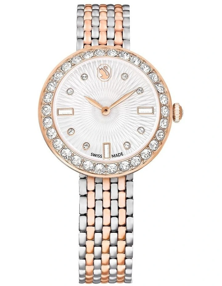 Metal Finish Matrix Tennis 7-Link Watch in Rose image 1