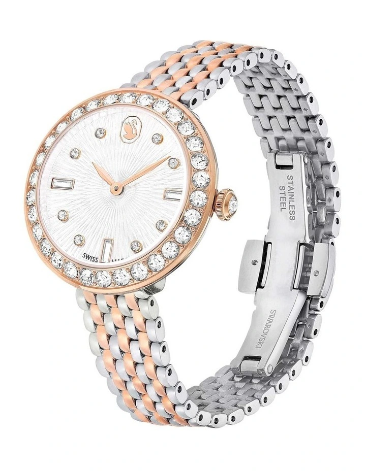 Metal Finish Matrix Tennis 7-Link Watch in Rose image 2