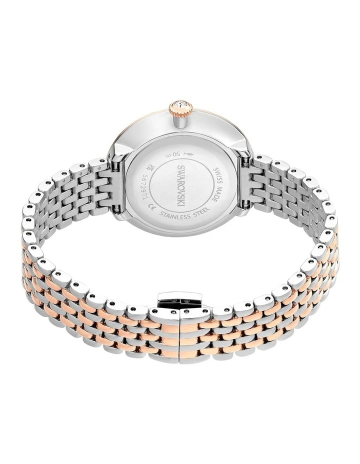 Metal Finish Matrix Tennis 7-Link Watch in Rose image 3