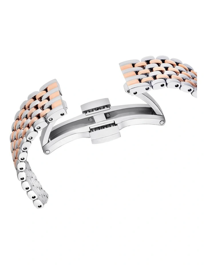 Metal Finish Matrix Tennis 7-Link Watch in Rose image 7