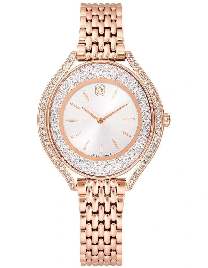 Rose Gold-Tone Finish Crystalline Aura Watch in Rose image 1
