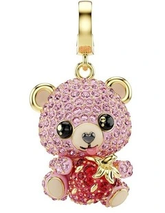 Idyllia Charm Mixed Cuts Teddy Gold-Tone Plated in Pink