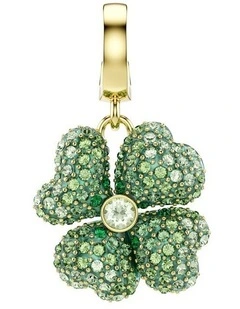 Idyllia Clover Gold-Tone Plated Charm in Green